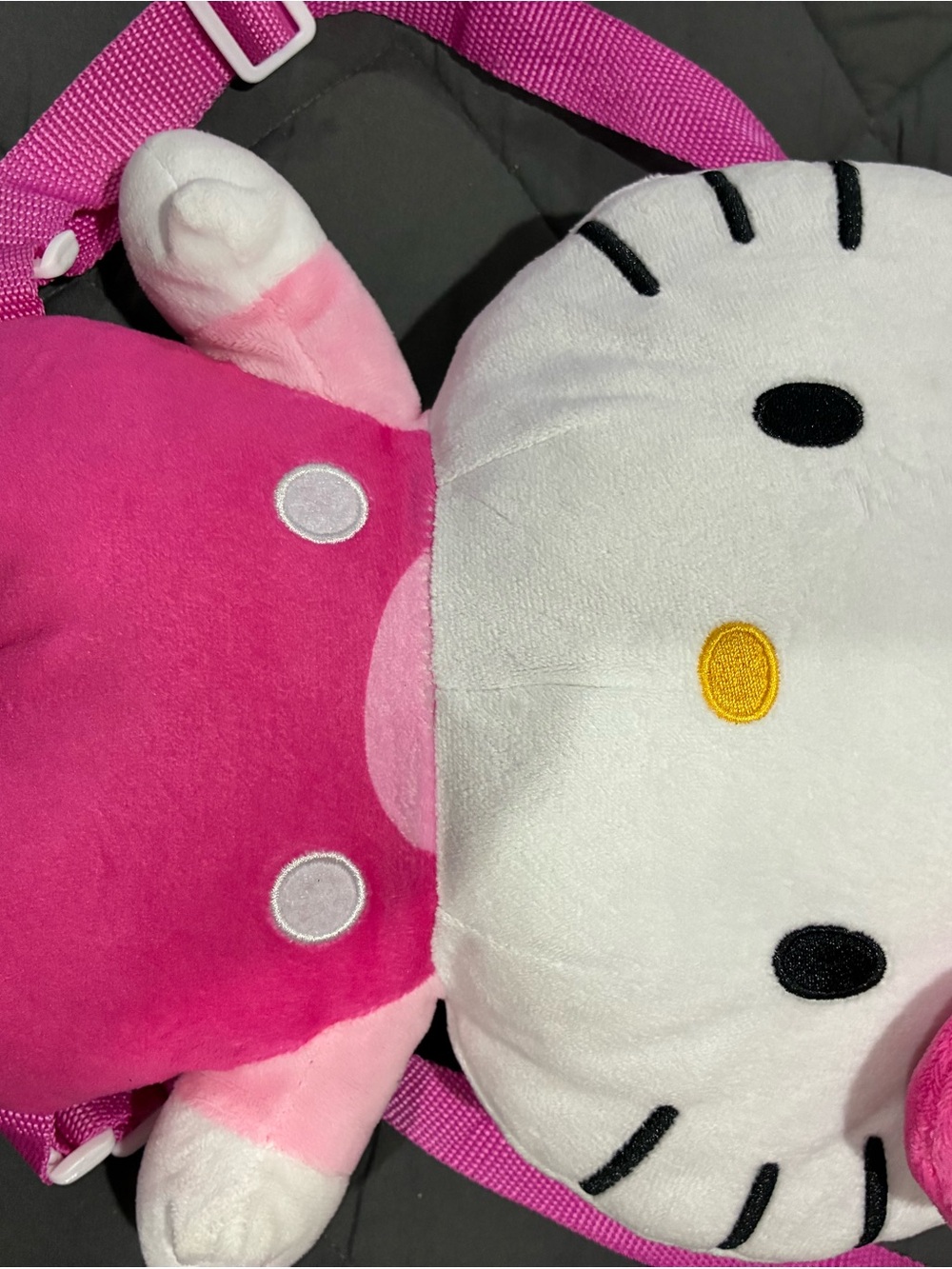 Plush White & Hot Pink Kitty Crossbody Bag